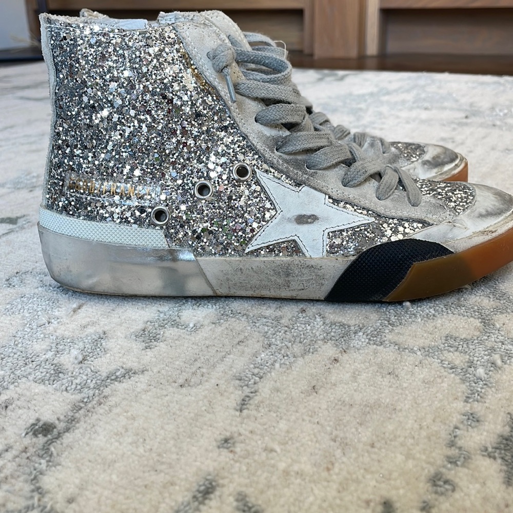Golden Goose silver glitter francy sneaker